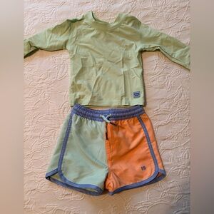 Rugged butts Kids Swim Set 6-12m- Green and Orange